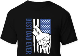 Best dad ever, dad and baby fist bump, personalized tshirt design - free svg file for members