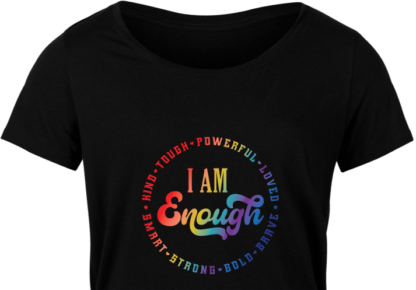 Self love quotes t-shirt design, I am enough, powerful, kind, tough, loved - free svg file for members