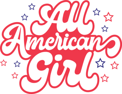 4th of july t shirt design, All american girl - free svg file for members