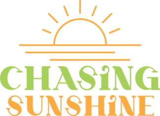 Chasing sunshine, sun outline, beach day shirt design - free svg file for members