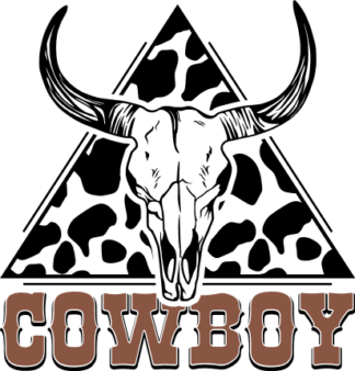 Cowboy, cow skin triangle, bull skull, Western Country t shirt design - free svg file for members