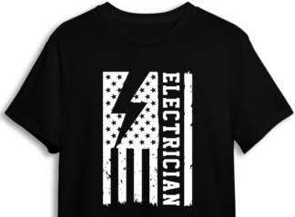 Electrician sign, USA flag, t shirt design for electricians - free svg file for members