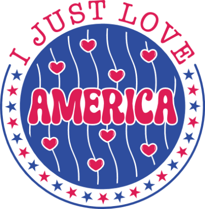 I just love America, circle, 4th of july tshirt design - free svg file for members