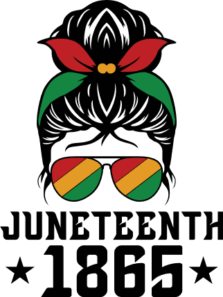 Juneteenth 1865, girl head with sunglasses, girly t shirt design - free svg file for members