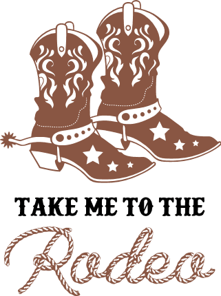 Take me to the rodeo, Cowgirl shoes clipart image, western country t shirt design - free svg file for members