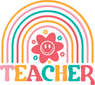 Teacher sign, rainbow design, teacher gift, t shirt design - free svg file for members