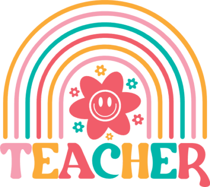 Teacher sign, rainbow design, teacher gift, t shirt design - free svg file for members