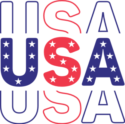 USA sign, echo stacked text, patriotic t shirt design - free svg file for members