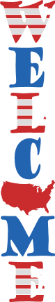 Patriotic, Welcome sign, front door vertical porch sign - free svg file for members