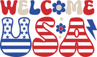 Welcome USA sign, 4th of july door decor - free svg file for members