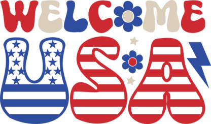 Welcome USA sign, 4th of july door decor - free svg file for members
