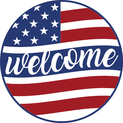 Welcome sign, USA flag, 4th of july wall decor - free svg file for members