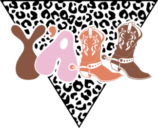 Yall, leopard triangle, cowgirl t shirt design - free svg file for members