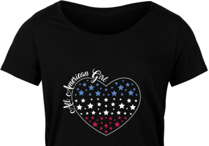 All American girl, heart with stars clipart image, patriotic girly t shirt design - free svg file for members