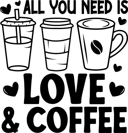 I love coffee, mug clipart image, gift for coffee lover - free svg file for  members - SVG Heart