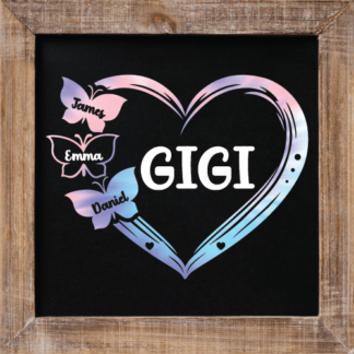 Gigi sign, split heart frame, personalized mother's day gift - free svg file for members