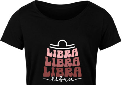 Libra, echo stacked text, zodiac sign, birthday tshirt design - free svg file for members