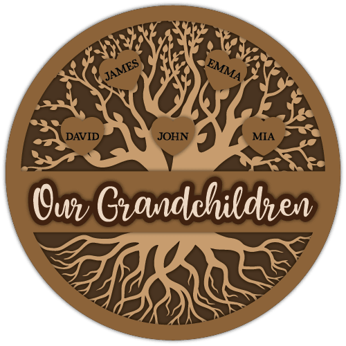 Our grandchildren, Personalized Family Tree with roots, wall art - free svg file for members