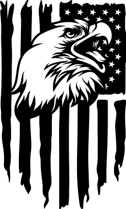 American distressed flag with eagle head, Patriotic tshirt design - free svg file for members