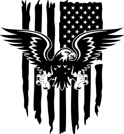 Eagle with American distressed flag - free svg file for members - SVG Heart