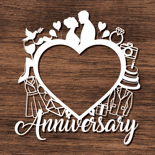 Decorated Heart clipart image, Wedding Anniversary gift - free svg file for members