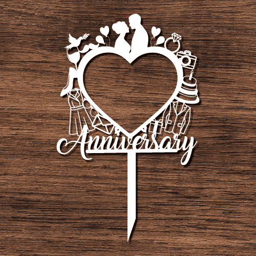 Decorated Heart clipart image, Cake topper, Wedding Anniversary gift - free svg file for members