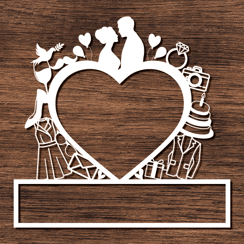 Personalized Decorated heart, Wedding Anniversary gift - free svg file for members