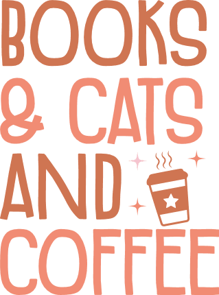 Books, cats and coffee, tshirt design for coffee lover - free svg file for members