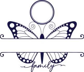 Butterfly split monogram frame, Personalized family name - free svg file for members