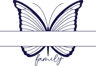 Butterfly split monogram frame, Personalized family name - free svg file for members