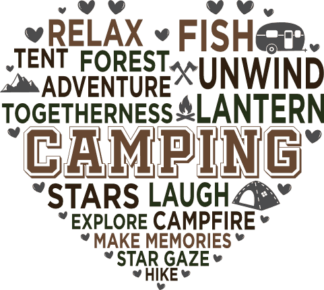 Camping heart, togetherness, adventure, Camper T Shirt Design - free svg file for members