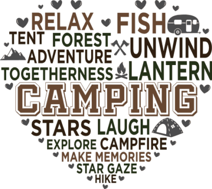 Camping heart, togetherness, adventure, Camper T Shirt Design - free svg file for members