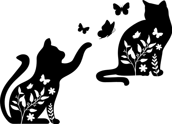 Two Cats With Heart Royalty Free SVG, Cliparts, Vectors, and Stock