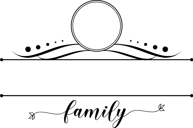 Ornamental monogram frame, Personalized Family name - free svg file for  members - SVG Heart