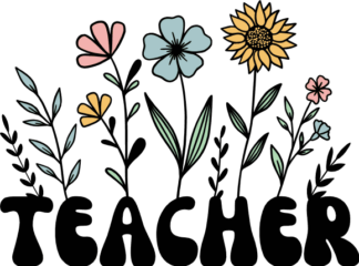 Floral teacher sign, tshirt design for teacher - free svg file for members