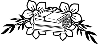 Books and flowers, floral clipart image - free svg file for members