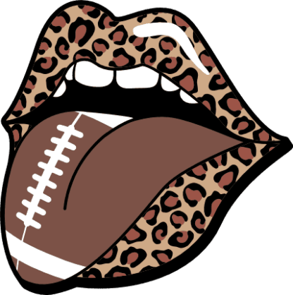 Lips, Tongue out, leopard skin design, Football t-shirt design - free svg file for members