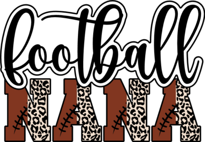 Football nana, leopard skin design, football lover grandma tshirt design - free svg file for members