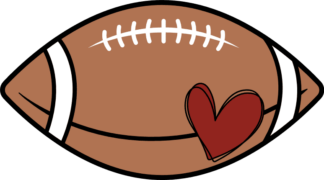 American Football ball with doodle heart clipart image - free svg file for members