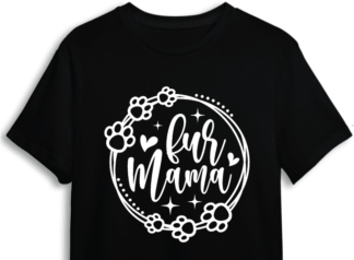 Pet lover mom tshirt design, Fur mama, paws in a circle - free svg file for members