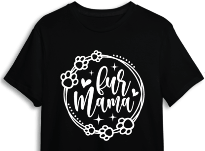 Pet lover mom tshirt design, Fur mama, paws in a circle - free svg file for members