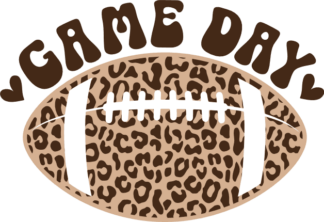 Game day, Leopard skin, American football ball clipart image, tshirt design - free svg file for members