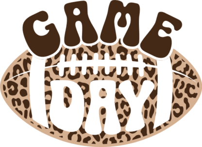 American football ball clipart image, Game day, Leopard skin, tshirt design - free svg file for members