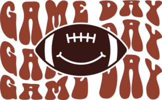 Game day, echo stacked text, football fan tshirt design - free svg file for members