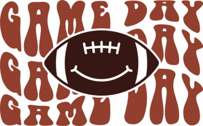 Game day, echo stacked text, football fan tshirt design - free svg file for members