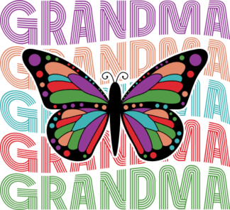 Butterfly, Grandma, echo stacked text, mothers day gift - free svg file for members