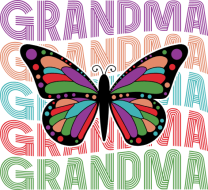 Butterfly, Grandma, echo stacked text, mothers day gift - free svg file for members