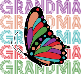Grandma, echo stacked text, butterfly, mothers day gift - free svg file for members