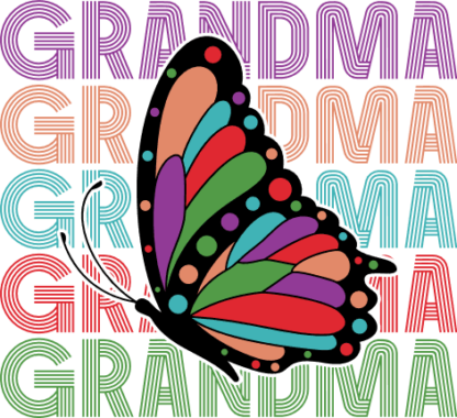 Grandma, echo stacked text, butterfly, mothers day gift - free svg file for members