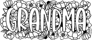 Grandma floral sign, gift for grandmom, tshirt design - free svg file for members